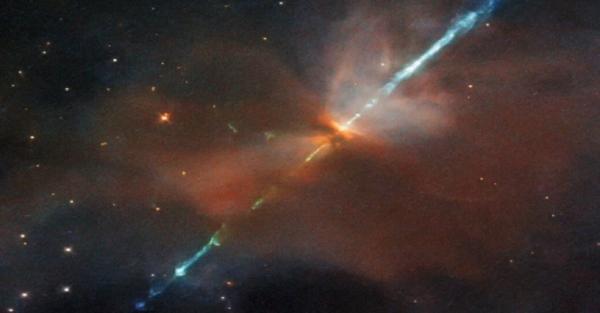 Hubble Catches Rare Phenomenon, Star Ejects Blast of Gas