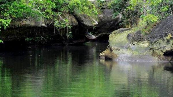 Wisata Gowa Marafenfen dengan panorama alam yang asri dan menjelajahinya menggunakan perahu. (Foto: Instagram)