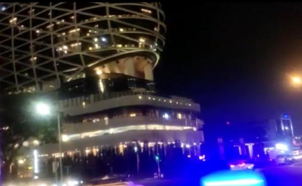 Hotel di Gading Serpong, Tangerang Selatan yang dikabarkan menjadi lokasi perayaan HUT ke-20 Partai Demokrat kubu Moeldoko. (Foto: Hambali)