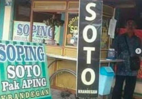 Soto Krandegan Pak Aping di Banjarnegara. (Foto: Instagram)