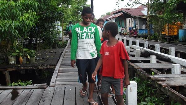 Kota Agats, Distrik Agats, Kabupaten Asmat, Papua. (Foto: iNews/Maria Christina)
