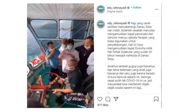 Edy Rahmayadi Unggahan Gubernur Sumut Edy Rahmayadi saat di Danau Toba