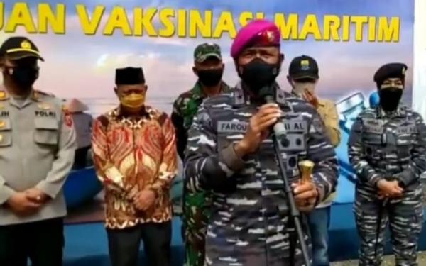 DANLANTAMAL III Komandan Lantamal III Brigjen TNI (Mar) Umar Farouq. (Foto: iNews/M ANDI ICHSYAN)