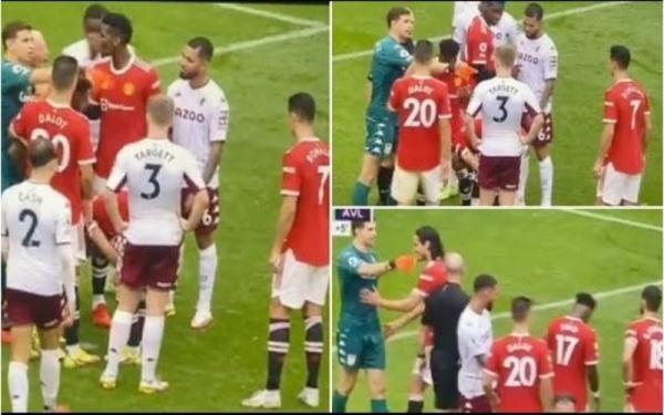 Kiper Aston Villa Emiliano Martinez tantang striker Manchester United Cristiano Ronaldo ambil penalti pada laga Liga Inggris yang berlangsung di Stadion Old Trafford, Sabtu (25/9/2021). (Foto: Youtube)