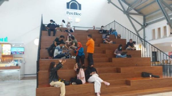 Pos Bloc Pt Pos Ant Bekas Gedung Filateli Jakarta milik PT Pos Indonesia di Pasar Baru Jakarta Pusat telah selesai direnovasi menjadi ruang kreatif publik untuk tempat nongkrong baru bagi semua kalangan. (Foto: Antara).