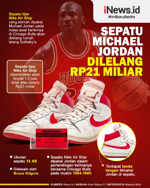 Terug kijken Decoratie Onbevredigend Infografis Sepatu Michael Jordan Dilelang Rp21 Miliar