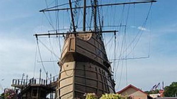 Miniatur Kapal Flor de La Mar di Muzium Samudera Melaka, Malaysia. (Foto: Wikipedia)