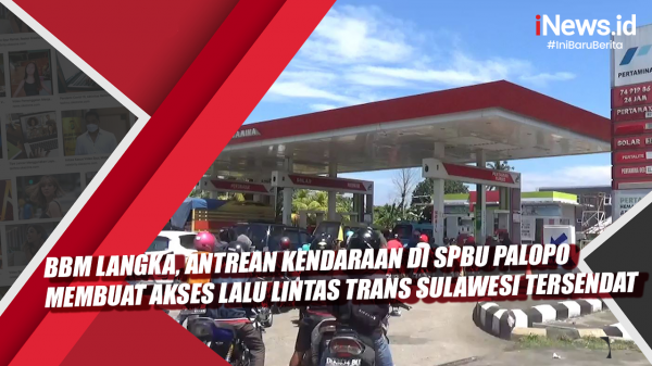 Video BBM Langka, Antrean Kendaraan Di SPBU Palopo Membuat Akses Lalu ...