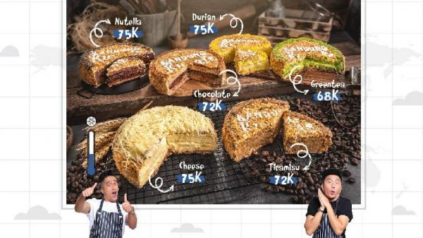 BANDUNG KUNAFE Irfan Hakim dan Omes, dua presenter asal Kota Bandung mendirikan Bandung Kunafe. (Foto: Facebook/@BandungKunafe)