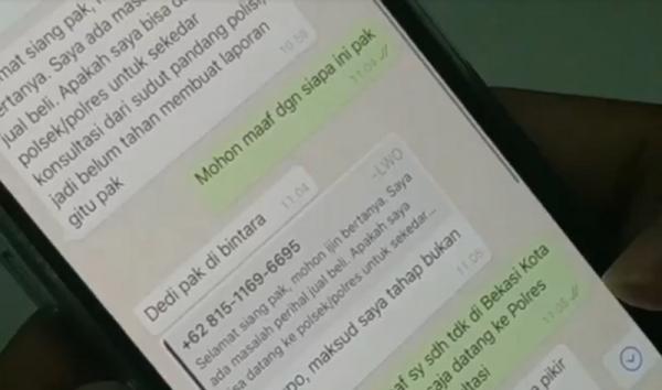 WA aduan warga bekasi yang masuk ke ponsel pribadi Kapolres Pasuruan Kota AKBP Arman.
