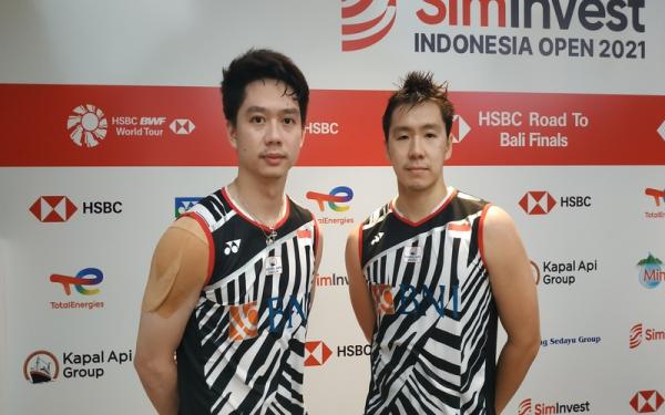 Kevin Sanjaya/Marcus Gideon Pebulu tangkis ganda putra Indonesia, Kevin Sanjaya/Marcus Gideon mampu melaju ke final Indonesia Open 2021. (Foto: MNC Portal Indonesia/Bagas Abdiel)