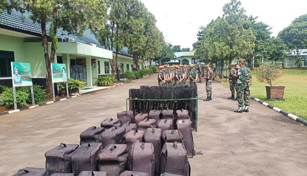 Batalyon Arhanud 10/Gagak Hitam menggelar apel kesiapan Pasukan di Lapangan Apel Gagak Hitam, Pesanggrahan. (Foto Batalyon Arhanud 10).