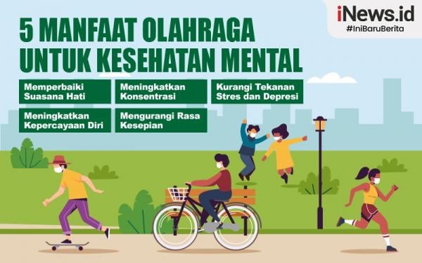 Infografis 5 Manfaat Olahraga Untuk Kesehatan Mental