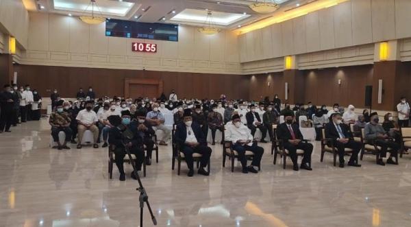 Begini suasana penghormatan terakhir Harry Azhar di BPK, Minggu (19/12/2021). Foto: Iqbal DP