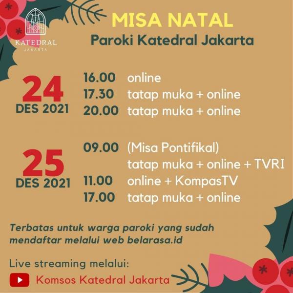 Jadwal Misa Natal 2021 Katedral Jakarta Jadwal Misa Natal 2021 Katedral Jakarta