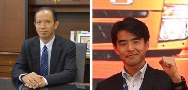 Gantikan Naoya Takai (Rocky), pemegang saham KTB Fuso menunjuk Nobukazu Tanaka (kanan) sebagai presiden direktur baru. (Foto: KTB)
