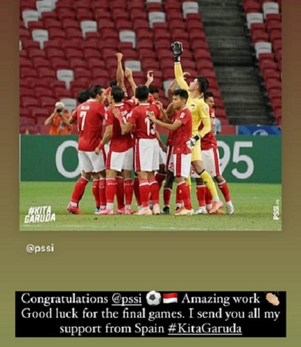 IG Luis mila Luis Milla beri dukungan ke Timnas Indonesia (foto: Instagram/Luis Milla).