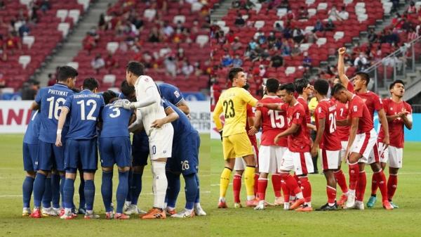Indonesia kalah dari Thailand pada leg pertama final Piala AFF 2020 di National Stadium, Singapura, Rabu (29/12/2021). (foto: AFF).