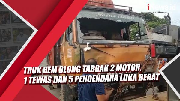 Video Truk Rem Blong Tabrak 2 Motor, 1 Tewas Dan 5 Pengendara Luka Berat