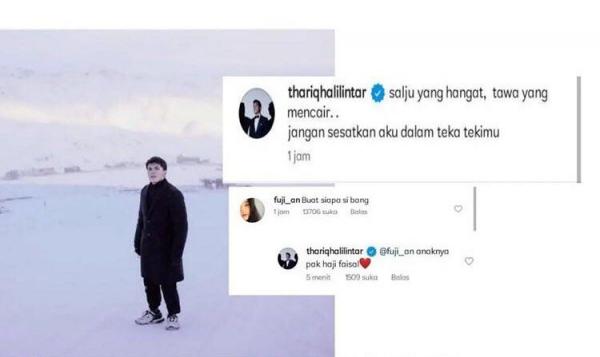 Thariq Halilintar membuat status ungkapan teka-teki sedang jatuh cinta. (Foto: IG)