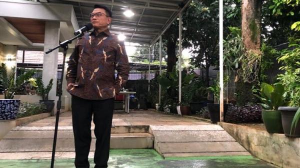 Moeldoko Dita Si Kepala Staf Presiden Moeldoko menyampaikan konferensi pers terkait isu kudeta Partai Demokrat di Jakarta, Rabu (3/2/2021). (Foto: MPI/Dita Angga).