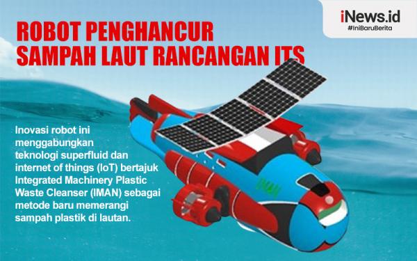 IMAN, robot penghancur sampah laut rancangan mahasiswa ITS.