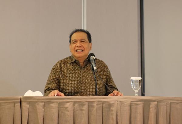 Cos CT Corp, Chairul Tanjung, saat jumpa pers terkait rights issue PT Allo Bank Indonesia Tbk (BBHI) di Ruang Seminar, Gedung Bursa Efek Indonesia, Selasa (11/1/2022). (Foto: MPI/Dinar Fitra Maghiszha)