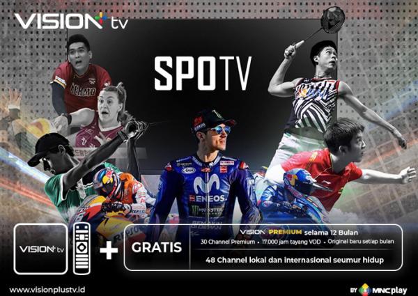 Vision+ TV Hadirkan SPOTV, Channel Olahraga Premium yang Dapat Ditonton Streaming