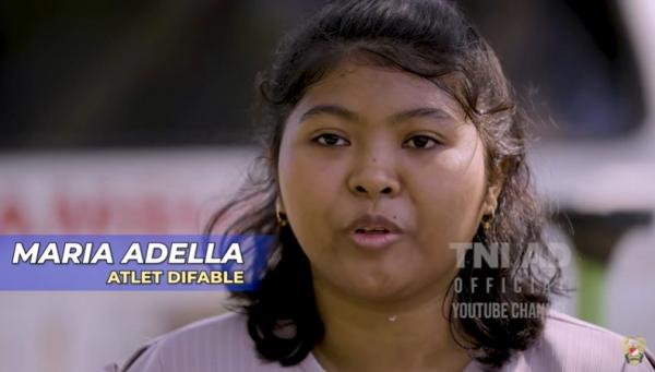 Maria Adella atlet disabilitas NTT. (YouTube TNI AD).