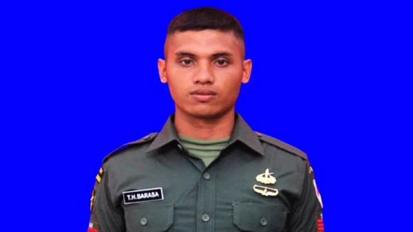 Pratu Tuppal Halomoan Barasa, prajurit TNI yang gugur di Papua. (Foto: MPI/Azhari Sultan)