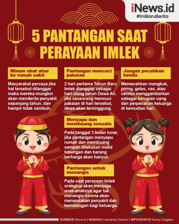 Infografis pantangan saat Imlek. (Foto: Tim Grafis iNews.id)