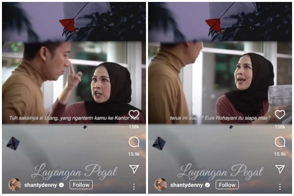 Denny Cagur dan istri parodikan Layangan Putus. (Foto: IG)