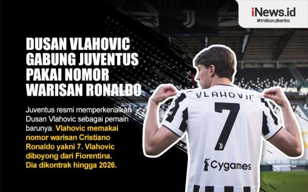 Dusan Vlahovic Gabung Juventus Pakai No 7 Infografis Dusan Vlahovic Gabung Juventus Pakai Nomor Warisan Ronaldo