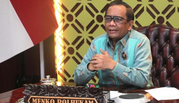 Mahfud MD Menteri Koordinator Bidang Politik, Hukum, dan Keamanan (Menko Polhukam), Mahfud MD dalam Konvensi Media Nasional, Selasa (8/2/2022). (Foto dok Kemenko Polhukam).