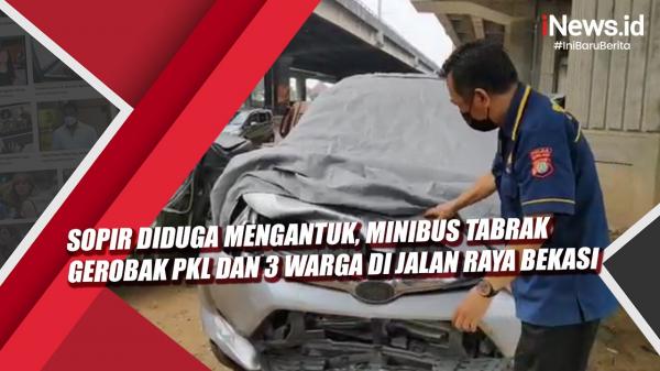 Video Sopir Diduga Mengantuk, Minibus Tabrak Gerobak PKL Dan 3 Warga Di ...