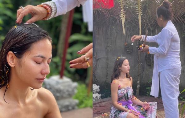 Pevita Pearce lakukan ritual melukat. (Foto: IG)