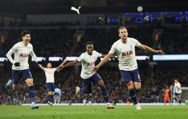 Tottenham Tottenham Hotspur menang 3-2 atas Manchester City pada pekan ke-26 Liga Inggris di Etihad Stadium, Minggu (20/2/2022) dini hari WIB. (Foto: REUTERS/Russell Cheyne)