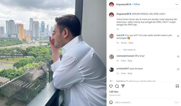 Unggahan Nassar yang mendapat tanggapan dari pedangdut Inul Daratista. (Foto: tangkapan layar/Instagram kingnassar88)