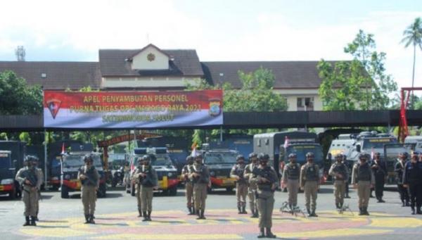 15 Personel Purna Tugas Satgas Madago Raya Tiba di Manado, Disambut Wakapolda Sulut