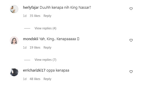 Reaksi warganet atas postingan Nassar Reaksi warganet atas postingan Nassar. (Foto: tangkapan layar/Instagram kingnassar88)