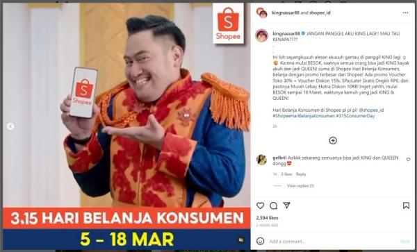 TVC Shopee Hari Belanja Konsumen. (Foto: tangkapan layar/Instagram kingnassar88)