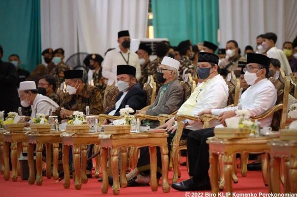 Airlangga Hartarto Menteri Koordinator Bidang Perekonomian (Menko perekonomian), Airlangga Hartarto, menghadiri peringatan Hari Lahir Nadhlatul Ulama (NU) ke-99, di Jakabaring Sport Center Palembang, Jumat (4/3/2022). (Foto: Istimewa)