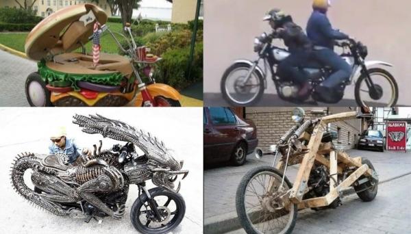 6 Modifikasi Motor Paling Aneh di Dunia, Ada yang seperti Burger hingga Bermuka Dua