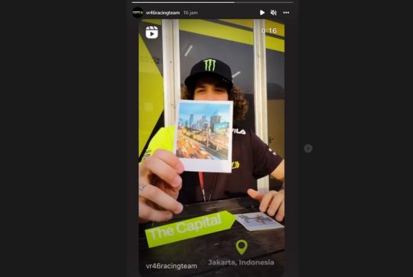 Pembalap MotoGP, Marco Bezzechi memperkenalkan lima simbol khas Indonesia. (Foto: Instagram/@vr46racingteam)