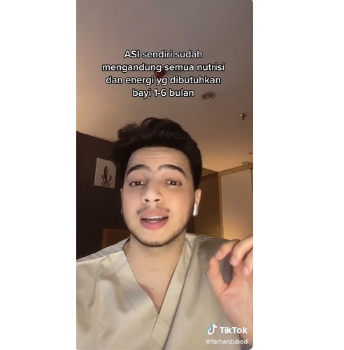 dr Farhan membahas mengenai misinformasi konsumsi makanan untuk bayi. (Foto: dok TikTok)