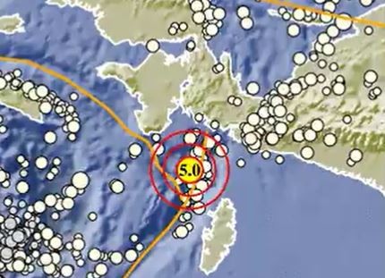 Gempa bumi guncang Kepulauan Aru, Maluku, Rabu (30/3/2022). (Foto: BMKG)