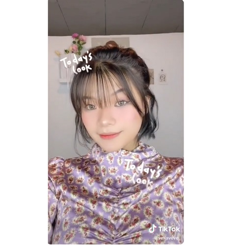 Penampilan Velia yang terinspirasi dari idola K-Pop. (Foto: dok TikTok)