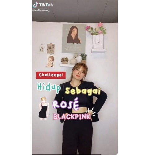 Eksperimen Velia mengikuti tantangan gaya hidup ala idola K-Pop. (Foto: dok TikTok)