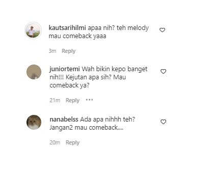 Komentar netizen pada postingan Instagram Melody. (Foto: tangkapan layar/Instagram)