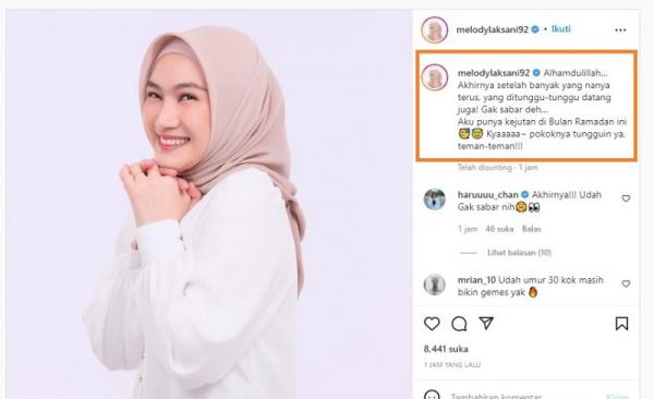 Postingan terbaru Instagram Melody mendapat banyak respons dari netizen dan rekannya, Haruka. (Foto: tangkapan layar/Instagram)